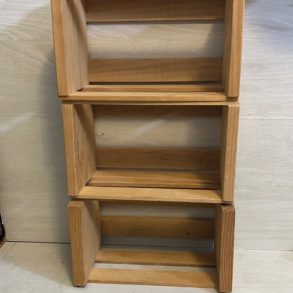 Napa Valley Box Company Bundle Lot of 3 Wooden CD DVD Storage Crates Please Read